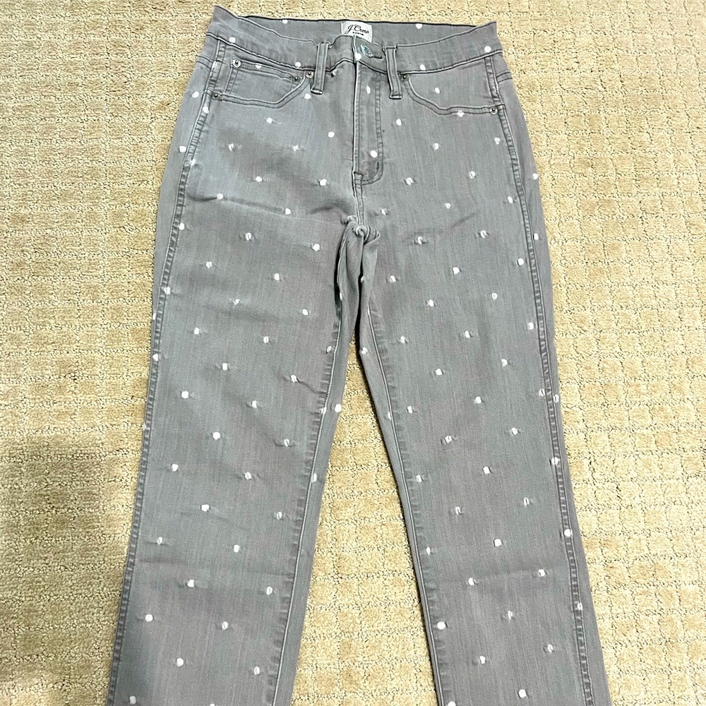 J Crew Polka Dot Straight Jeans